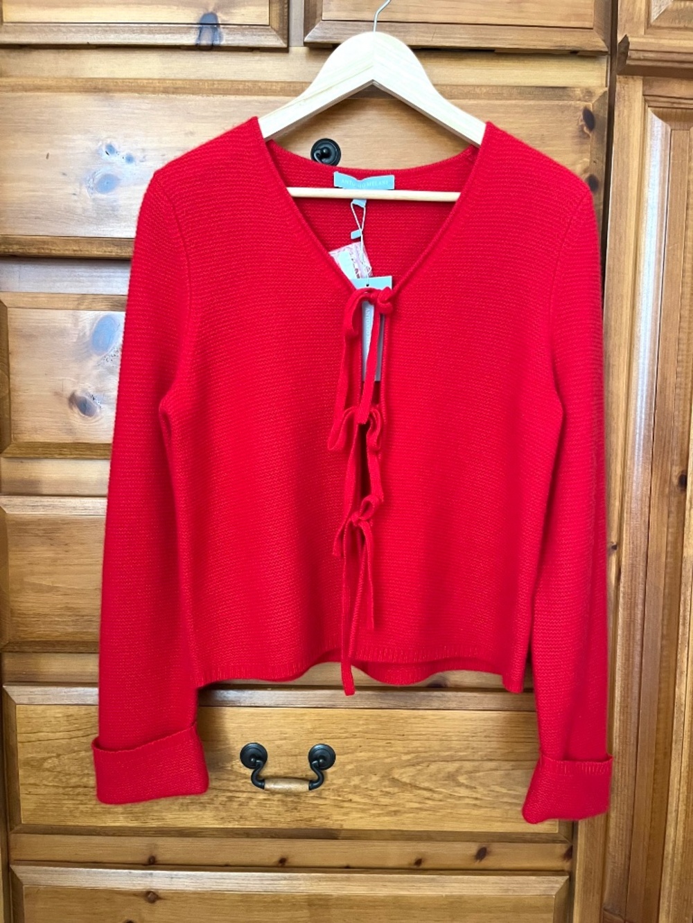 NWT Antonio Melani $199 Cardigan Sweater Red 100% Cashmere Women's M - Picture 2 of 10
